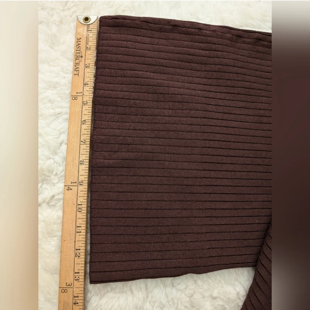 China Peter Do Brown Flared Ribbed Pants small - Picture 16 of 16